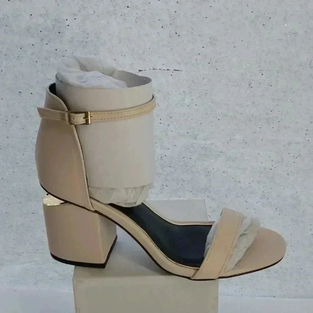 Qupid heeled ankle strap sandals